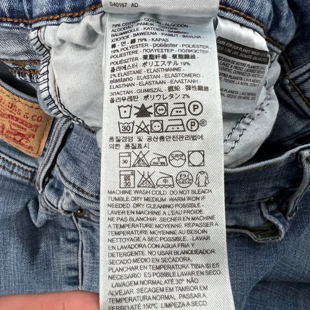 LEVI'S Slimming Bootcut Jeans Womens 33x32 Light Wash Cotton Blend‎ Stretch 2016